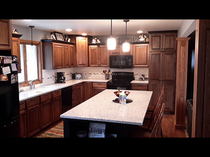 Custom Birch cabinets with black accents Custom Birch cabinets with black accents